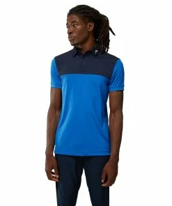 J.Lindeberg J. Lindeberg Jeff Regular Fit Nautical Blue Mens Golf Polo