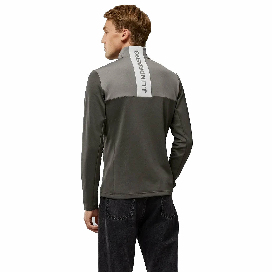 J.Lindeberg J. Lindeberg Banks Mid Layer Volcanic Ash Mens Golf Jacket 2 J.Lindeberg J. Lindeberg Banks Mid Layer Volcanic Ash Mens Golf Jacket - Image 2