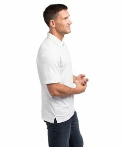 TravisMathew Classy Mens Golf Polo -Golf Gloves Sales Store CLASSY HEATHERWHITE 1