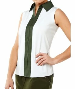 Belyn Key Contrast Womens Sleeveless Golf Polo